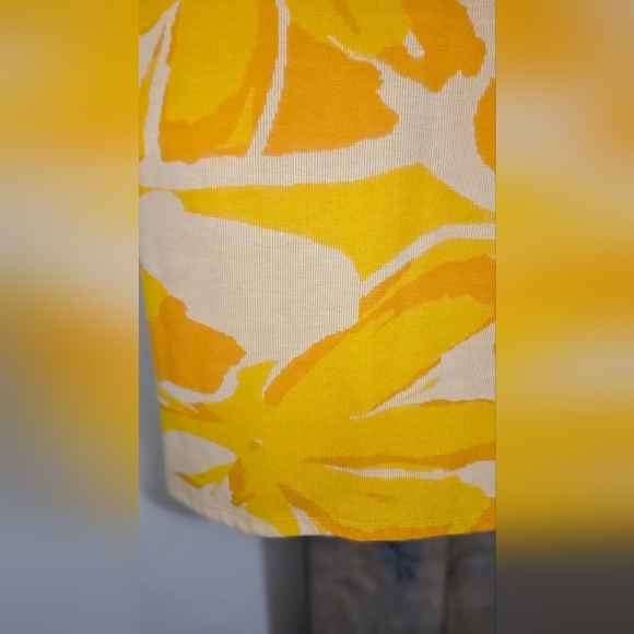 ZARA yellow orange high waisted jacquard Knit Stretch midi skirt. Size Small - Picture 8 of 13